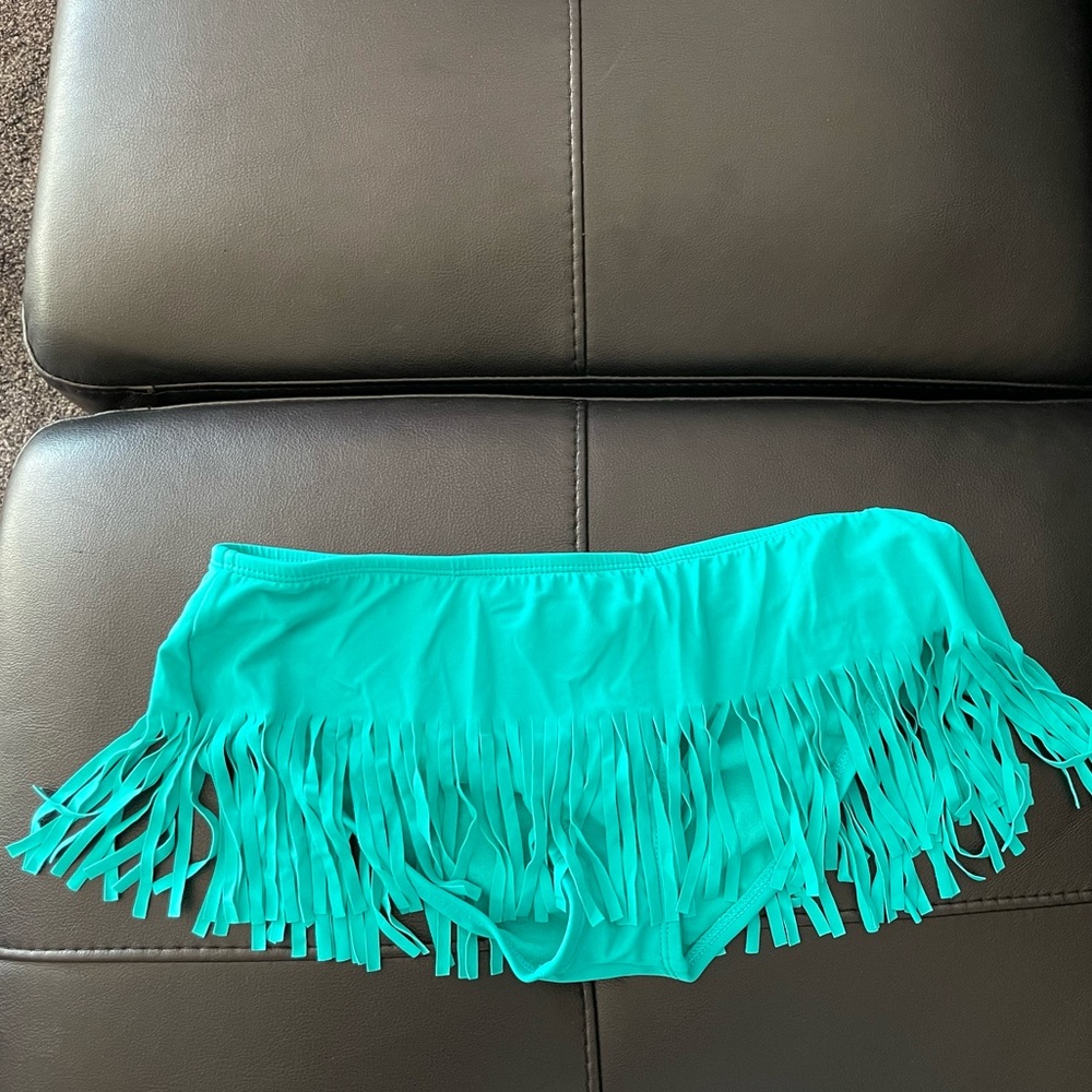 NWT Xhilaration Teal CrissCross Strapless Bathing Suit bottoms - Picture 2 of 5